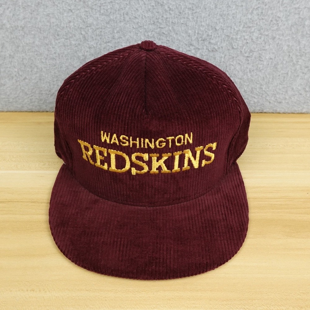 Vintage Washington Redskins Snapback Corduroy NFL Embroidered Hat Cap USA